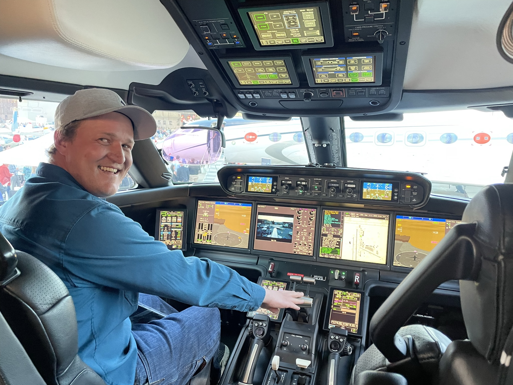 EJ in the cockpit