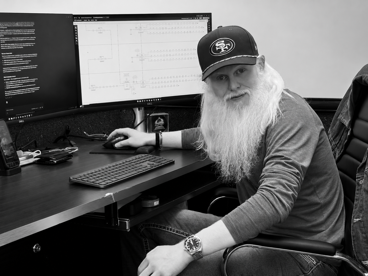 Wayne at his workstation